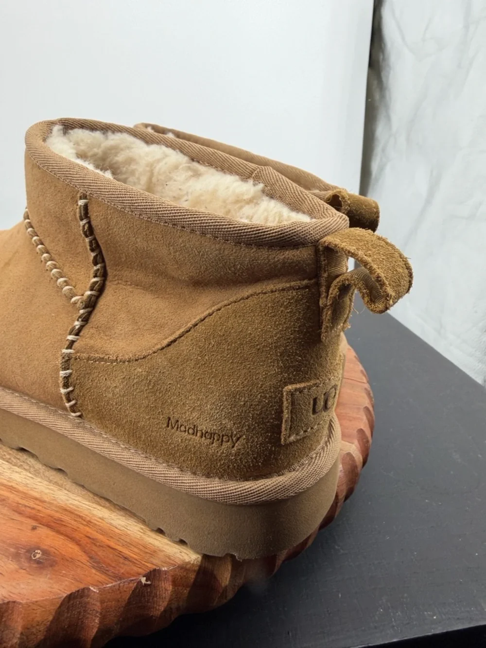 UGG x Madhappy Classic Ultra Mini Chestnut Fur Boots Womens Size 11 1146332